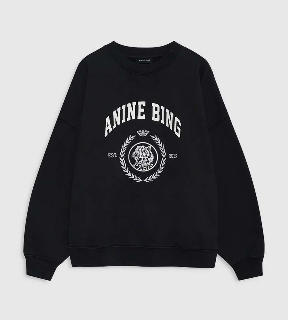 Anine Bing - Miles Collegiate sweatshirt - Black size Small